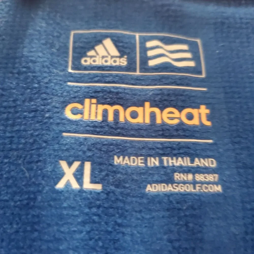 Adidas Climaheat Golf Full Zip Long Sleeve Jacket Men's Size XL Blue Embroidered
